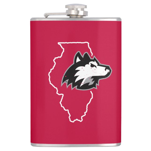 NIU Huskies State Love Hip Flask (Front)