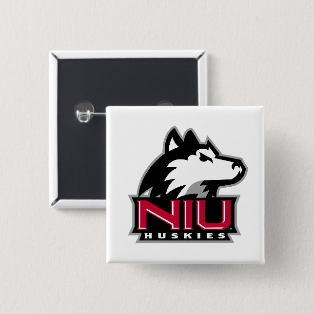 NIU Huskies Wordmark 15 Cm Square Badge (Front & Back)