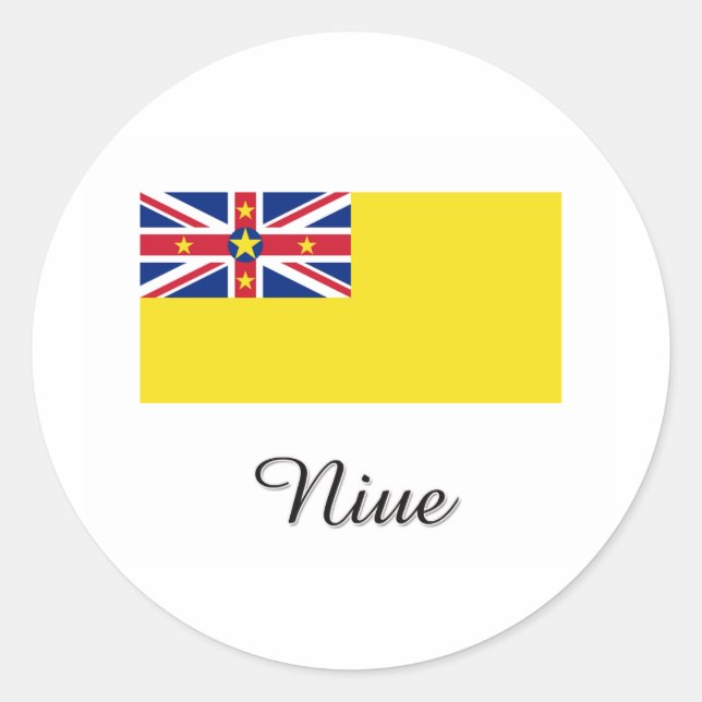 Niue Flag Design Classic Round Sticker (Front)