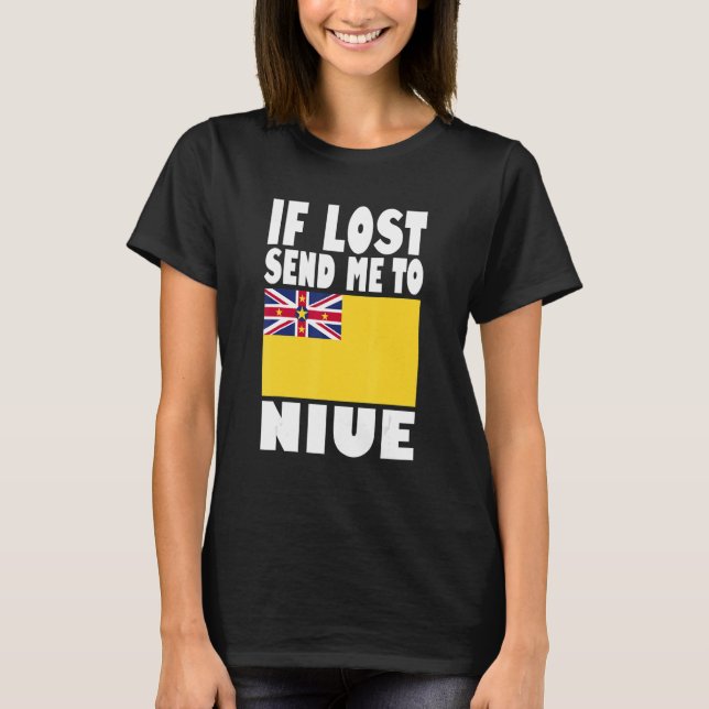Niue Flag Design  If lost send me to Niue T-Shirt (Front)