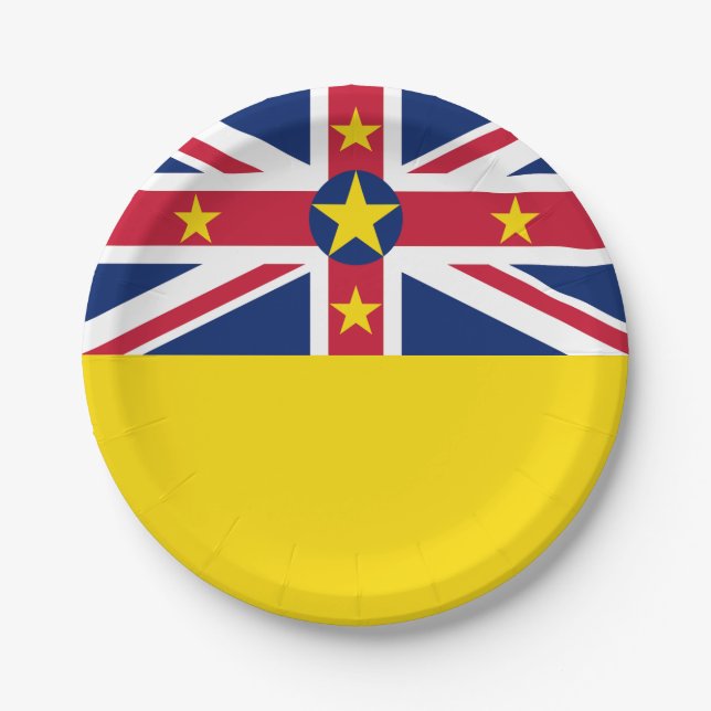 Niue Flag Paper Plate (Front)