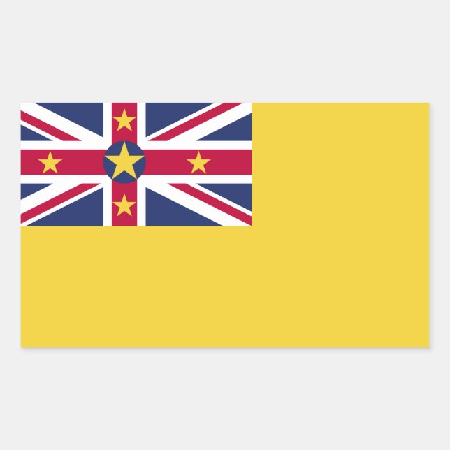 Niue Flag Rectangular Sticker (Front)