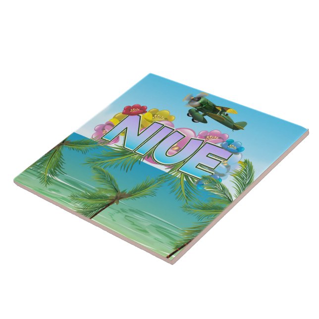 Niue South Pacific travel poster Tile (Side)