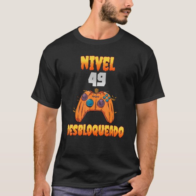 Nivel 49 Desbloqueado 49 Años de Edad Cumpleaños V T-Shirt (Front)