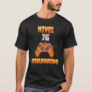 Nivel 76 Desbloqueado 76 Años de Edad Cumpleaños V T-Shirt
