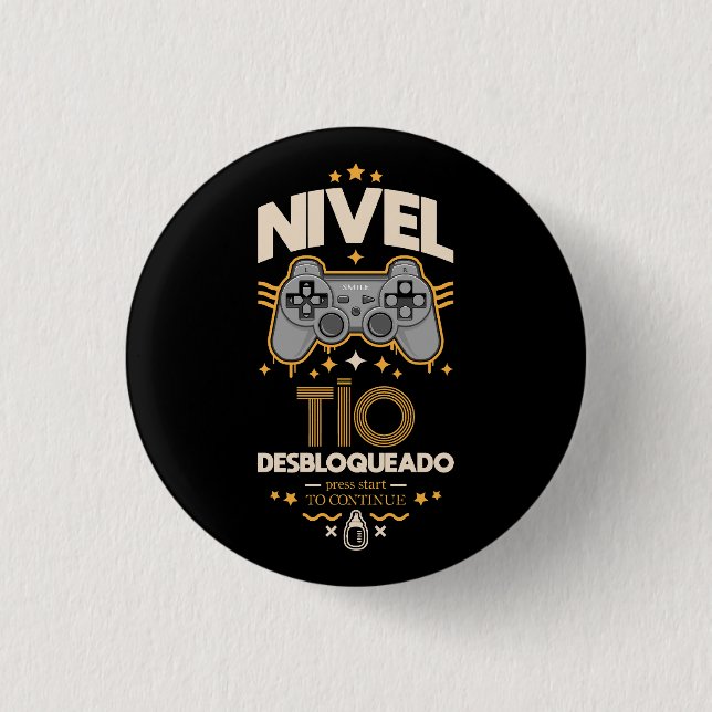 Nivel tio desbloqueado 3 cm round badge (Front)