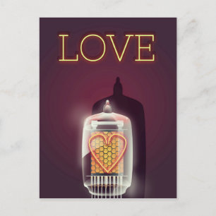 Nixie Tube 'Love' vintage poster Postcard