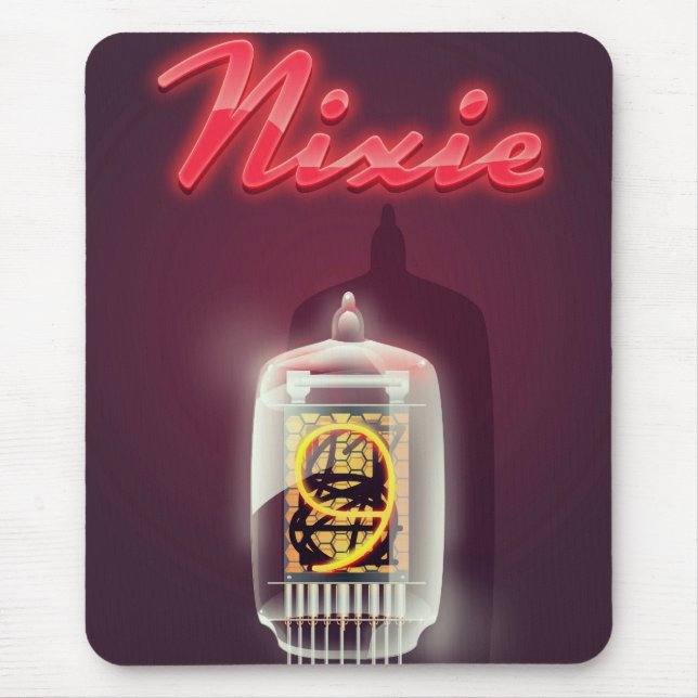 Nixie Tube vintage poster Mouse Mat (Front)