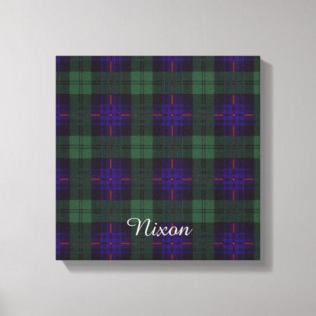 Nixon clan Plaid Scottish kilt tartan Canvas Print (Front)