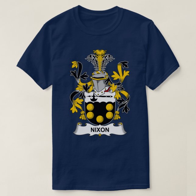 Nixon Coat of Arms Family Crest  T-Shirt (Design Front)