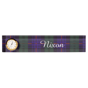 Nixon family clan Plaid Scottish kilt tartan Nameplate