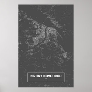 Nizhny Novgorod, Russia (white on black) Poster