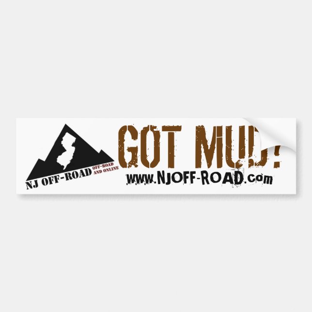 NJ OFF-ROAD GOT MUD? BUMPER STICKER (Front)