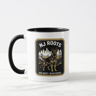 NJ Roots German Shepherd Black Heritage Pride Art Mug