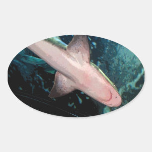NJ Shark CB Oval Sticker