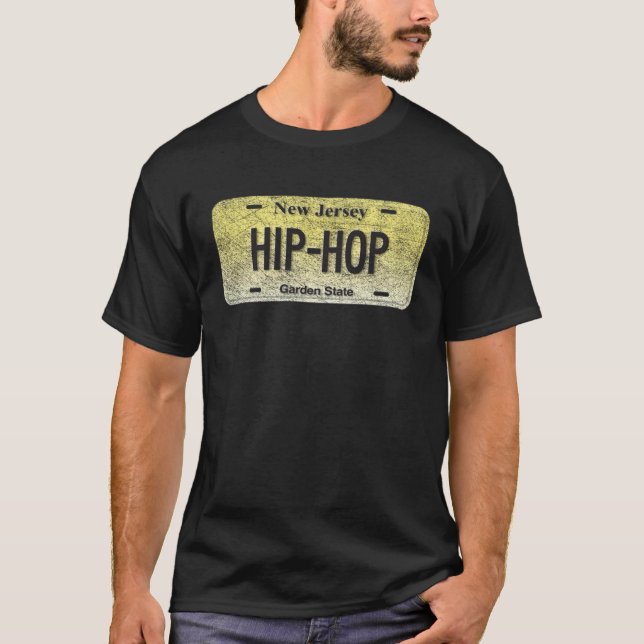 NJ State Vanity License Plate HIP HOP T-Shirt (Front)