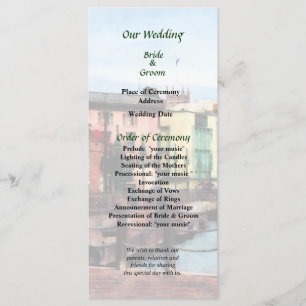 NJ - Waterfront Bridgetown Barbado Wedding Program Programme