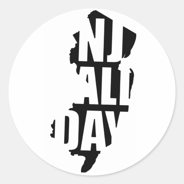 njallday classic round sticker (Front)