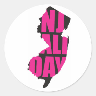 njalldaypinkblack classic round sticker