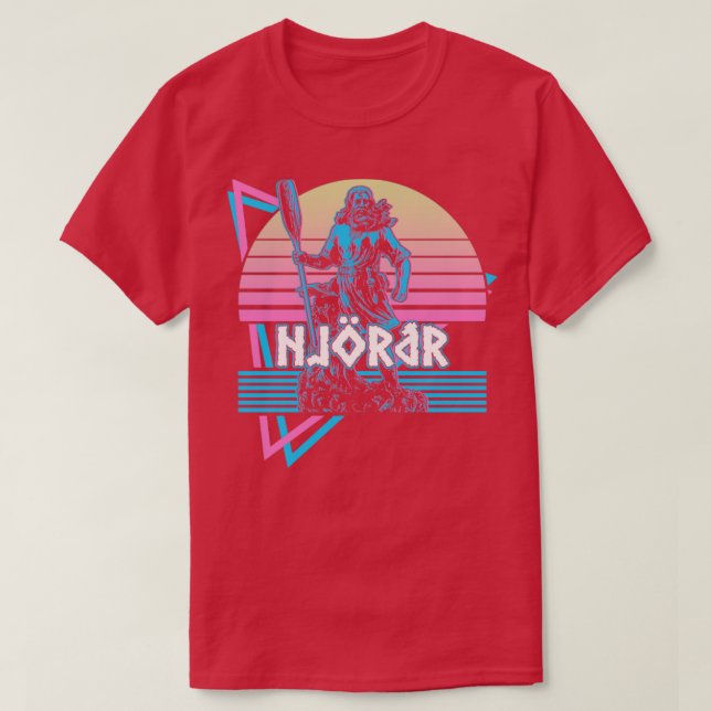 Njord Njordr Norse God Norse Mythology Retro T-Shirt (Design Front)