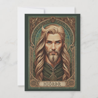 Njordr Norse God Art Flat Thank You Card