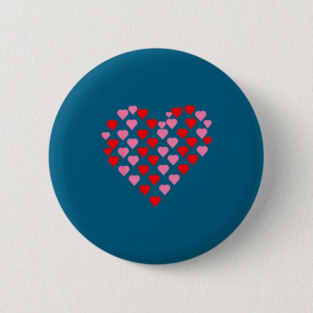Nk And Red Hearts Lovers Funny Valentine’s Day Hum 6 Cm Round Badge (Front)