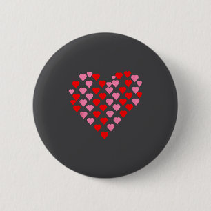 Nk And Red Hearts Lovers Funny Valentine’s Day Hum 6 Cm Round Badge