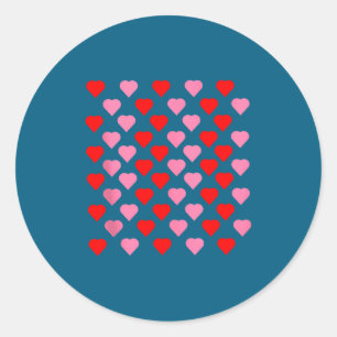 Nk And Red Hearts Lovers Funny Valentine’s Day Hum Classic Round Sticker