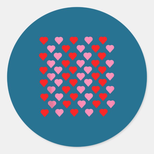 Nk And Red Hearts Lovers Funny Valentine’s Day Hum Classic Round Sticker (Front)