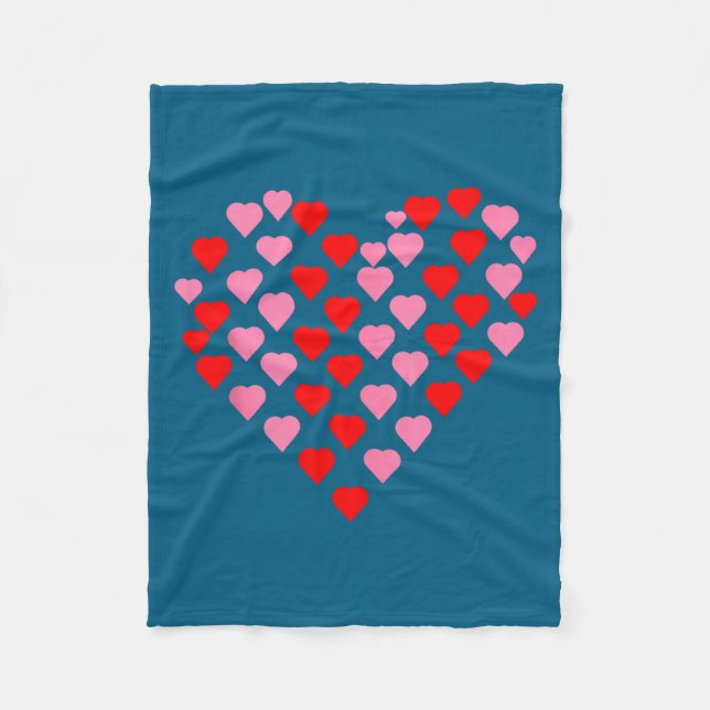 Nk And Red Hearts Lovers Funny Valentine’s Day Hum Fleece Blanket (Front)