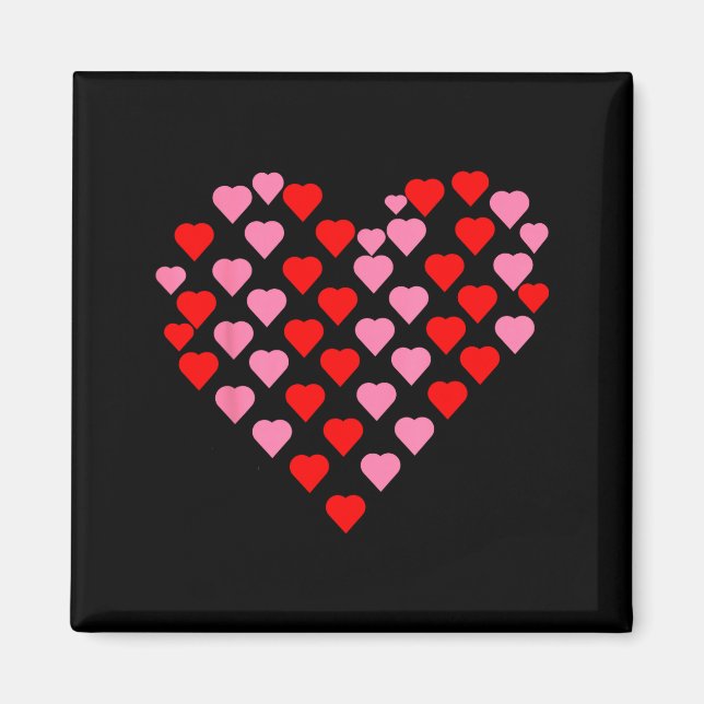 Nk And Red Hearts Lovers Funny Valentine’s Day Hum Magnet (Front)
