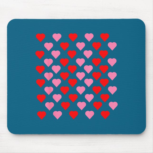 Nk And Red Hearts Lovers Funny Valentine’s Day Hum Mouse Mat (Front)