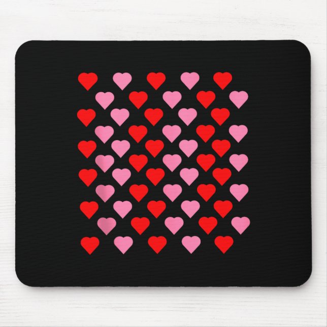 Nk And Red Hearts Lovers Funny Valentine’s Day Hum Mouse Mat (Front)