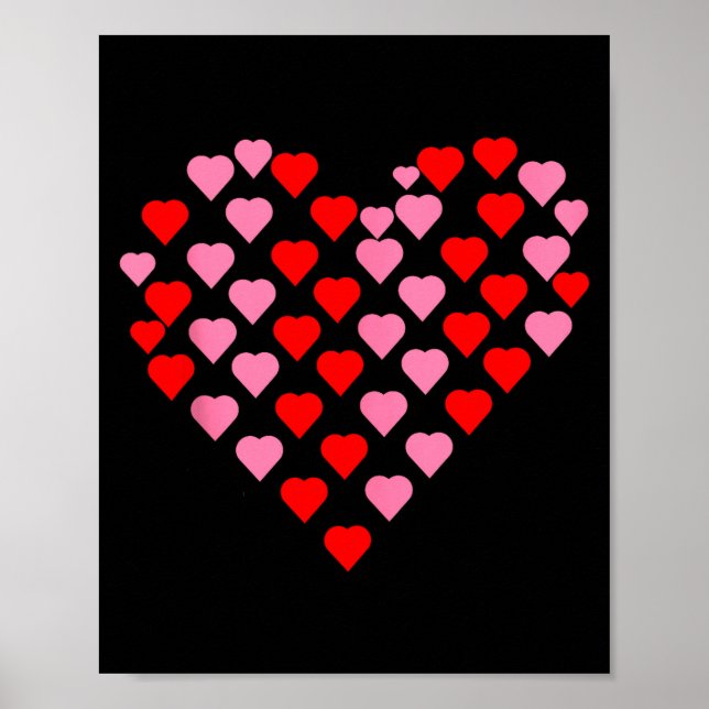 Nk And Red Hearts Lovers Funny Valentine’s Day Hum Poster (Front)
