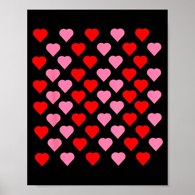 Nk And Red Hearts Lovers Funny Valentine’s Day Hum Poster (Front)