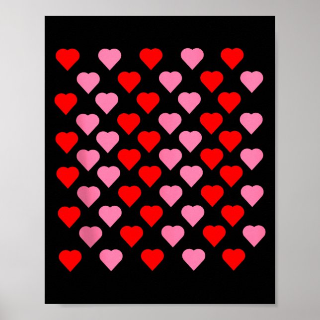 Nk And Red Hearts Lovers Funny Valentine’s Day Hum Poster (Front)