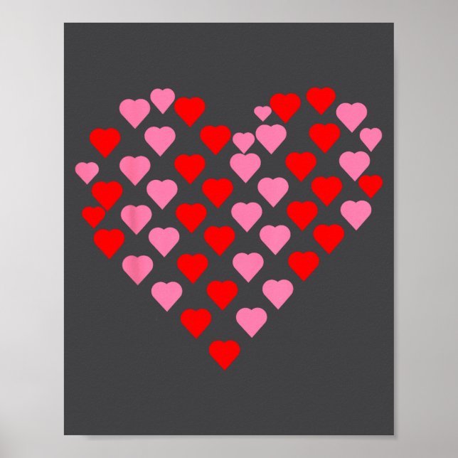 Nk And Red Hearts Lovers Funny Valentine’s Day Hum Poster (Front)