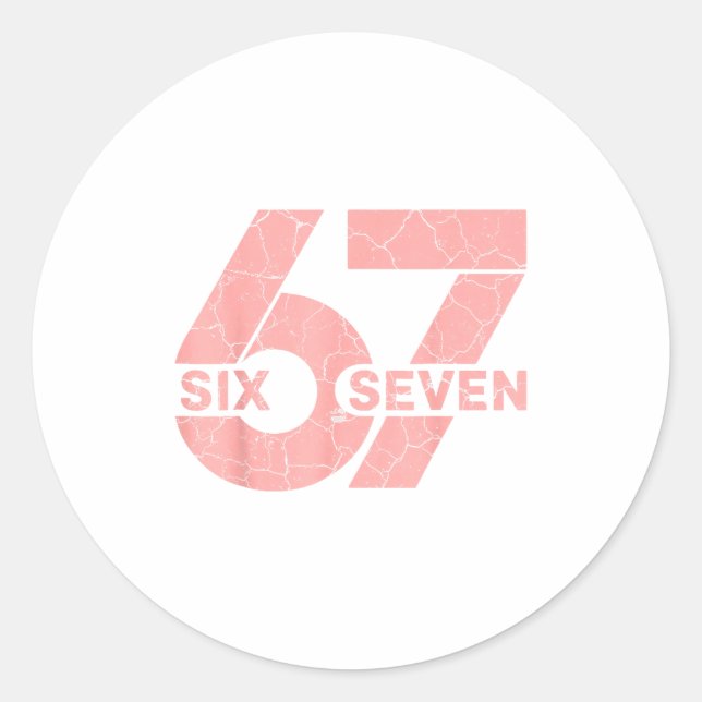 Nk And White Number 67 Jersey Player Uniform #67 F Classic Round Sticker (Front)