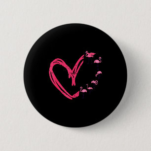 Nk Animal Valentines Day Gift Flamingo  6 Cm Round Badge
