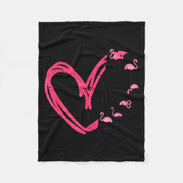 Nk Animal Valentines Day Gift Flamingo  Fleece Blanket (Front)