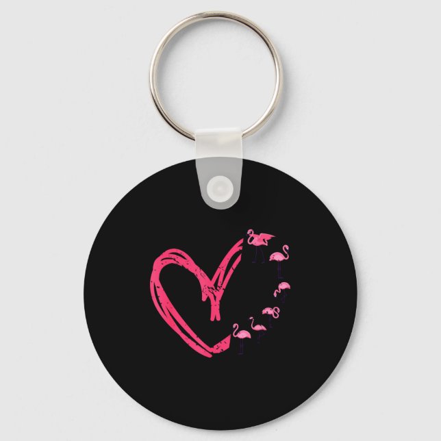 Nk Animal Valentines Day Gift Flamingo  Key Ring (Front)