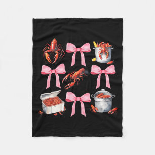Nk Bow Cute Coquette Crawfish Boil Y2k Girl Aesthe Fleece Blanket