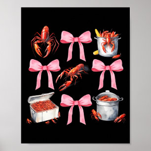 Nk Bow Cute Coquette Crawfish Boil Y2k Girl Aesthe Poster