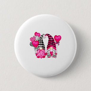 Nk Buffalo Plaid And Heart Balloons Valentines D _ 6 Cm Round Badge