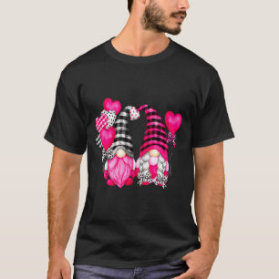 Nk Buffalo Plaid And Heart Balloons Valentines D  T-Shirt