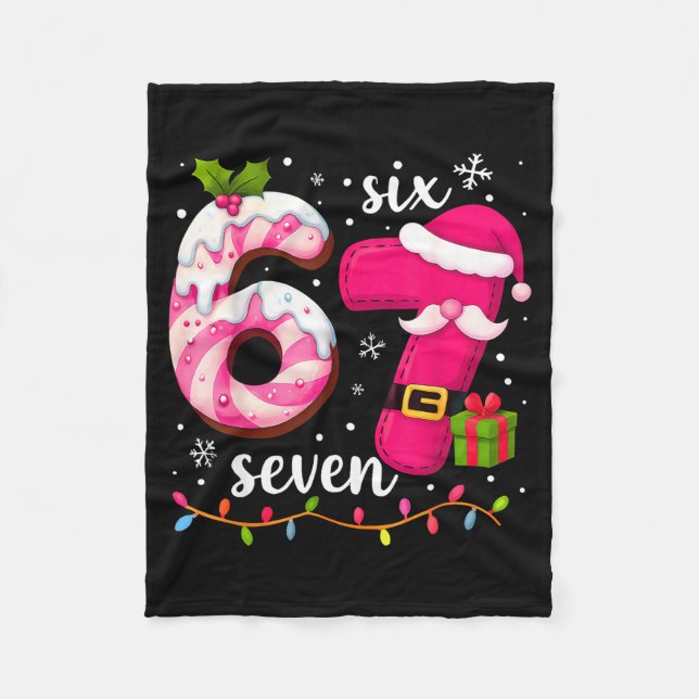 Nk Christmas 67 Meme Six Seven Girl Women Slang 6  Fleece Blanket (Front)