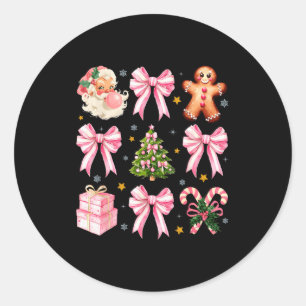 Nk Christmas Tree Santa Gingerbread Xmas Cute Coqu Classic Round Sticker