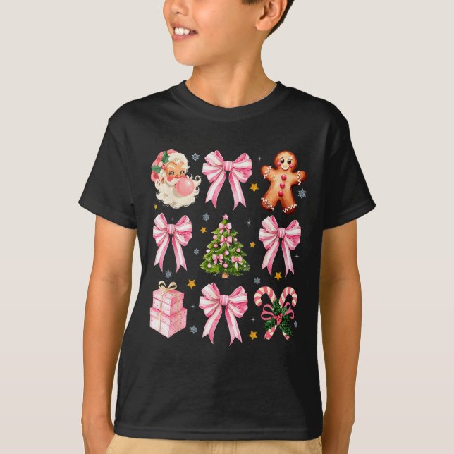 Nk Christmas Tree Santa Gingerbread Xmas Cute Coqu T-Shirt (Front)