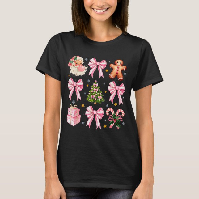 Nk Christmas Tree Santa Gingerbread Xmas Cute Coqu T-Shirt (Front)