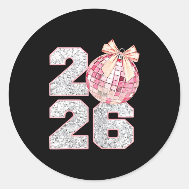 Nk Coquette 2026 New Year Shirt _ Aesthetic Holida Classic Round Sticker (Front)